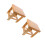 2Pcs Brown Bamboo Small Stool Stable Non-Slip Kids Home Stool 8