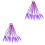 2Pièces Accessoire Cheveux Enfants Perruque Tressée Violet 3