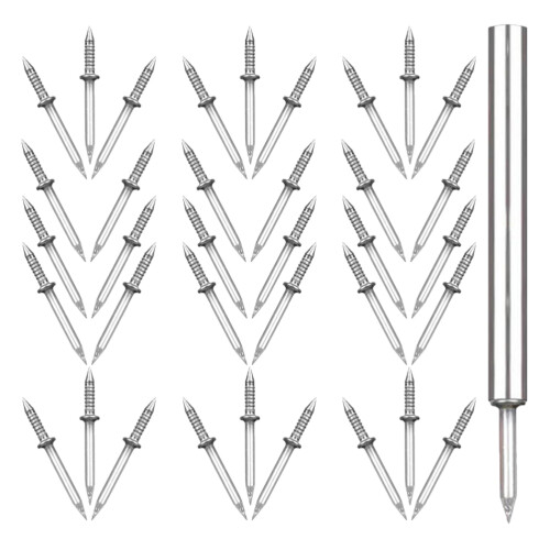 3Sets Silver Iron Double Head Nails Seamless Picture Hanging Nails Kit