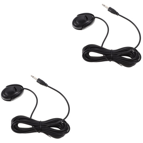 2pcs Car Loudspeaker External Microphone Line Paste Straight Head 1
