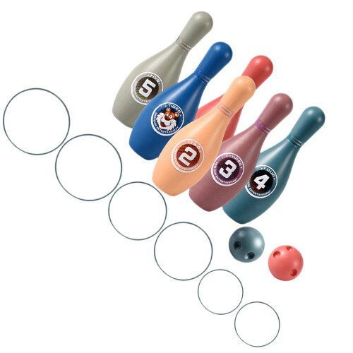 4Sets Indoor Bowling Set for Kids ABS Toy Multi-Player Assorted Colors