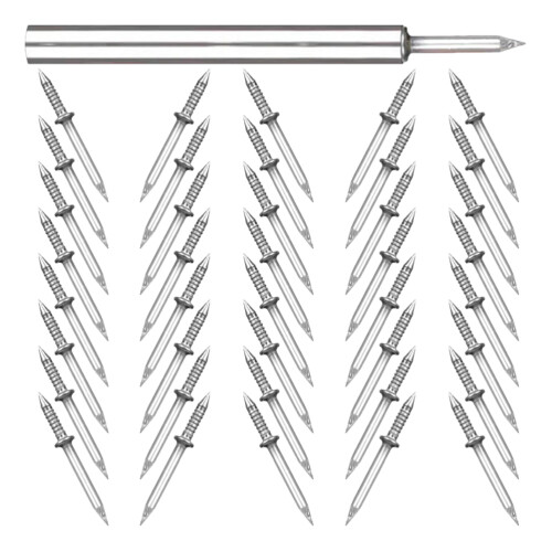 3Sets Silver Iron Double Head Nails Seamless Picture Hanging Nails Kit 1