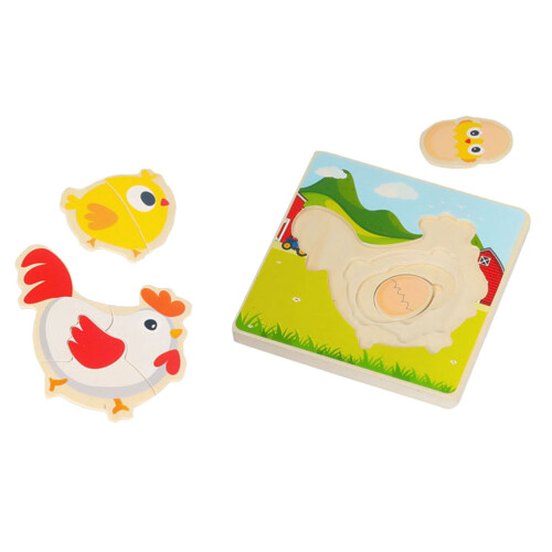 2 Sets Wooden Puzzle Toy Animals Growth Process Interesting Gift 1