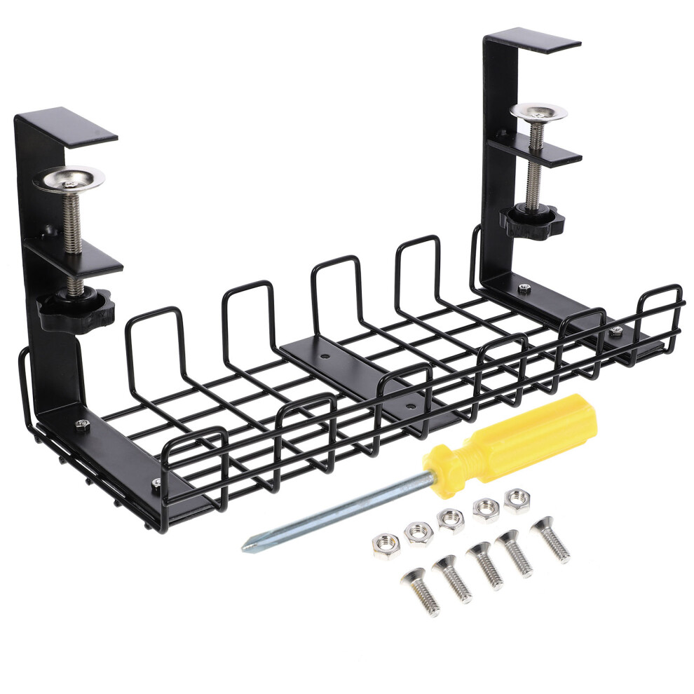 2Pcs Iron Wire Cable Organizer Under Desk Management Rack 3631485417563