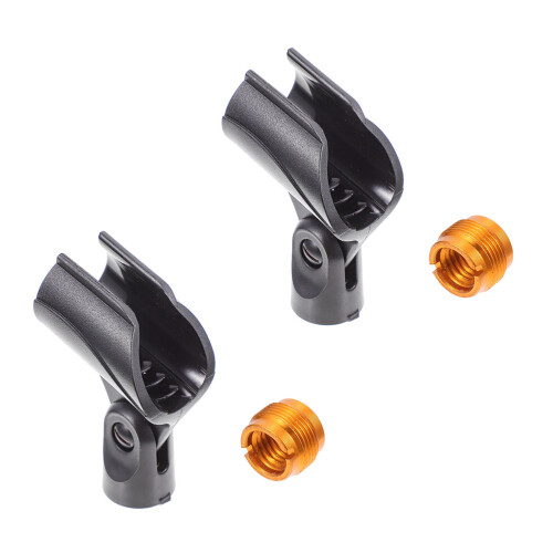 4Sets Shockproof Adjustable Mic Clips Black Microphone Table Stands