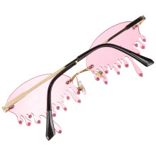4Pcs Durable Pink Teardrop Sunglasses Fun Party Eyeglasses for Women