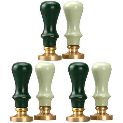 6Pcs Scrapbooking Stamper Handle Wood Assorted Colorful Handles 1