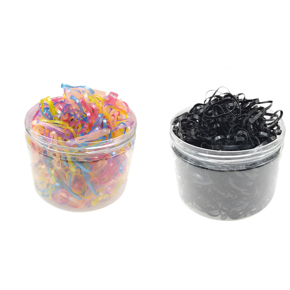 Ohphcall Unisex 3000Pcs Assorted Disposable Rubber Bands Elastic Hair Ties For Styling
