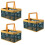3Pcs Multi Foldable Folding Basket Plastic Storage Basket with Handle 6