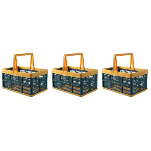 3Pcs Multi Foldable Folding Basket Plastic Storage Basket with Handle 2