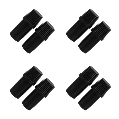 8Pcs Black Plastic Threaded Tip Replacement for Broom Handle Connector 2