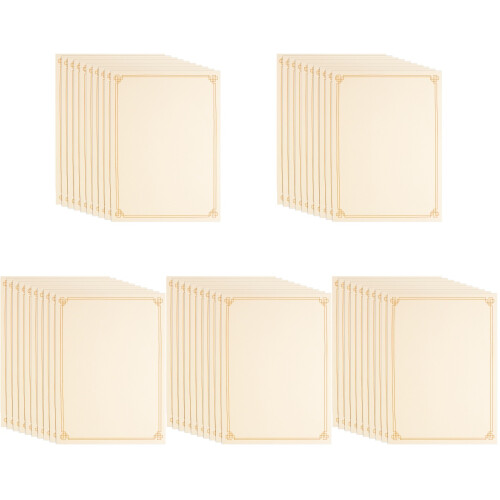 50Pcs Beige Printable Certificate Paper for Office School Use Writable 1