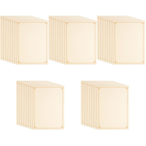 50Pcs Beige Printable Certificate Paper for Office School Use Writable 2