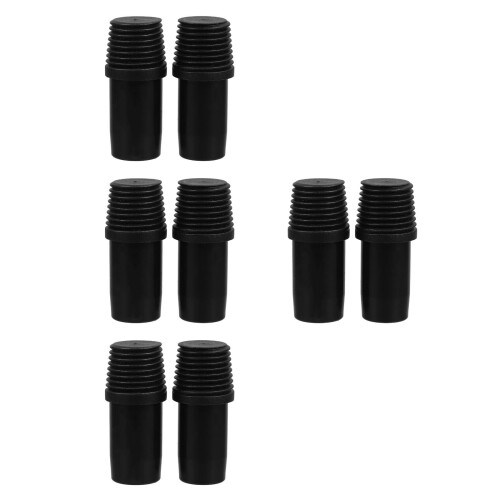 8Pcs Black Plastic Threaded Tip Replacement for Broom Handle Connector 1