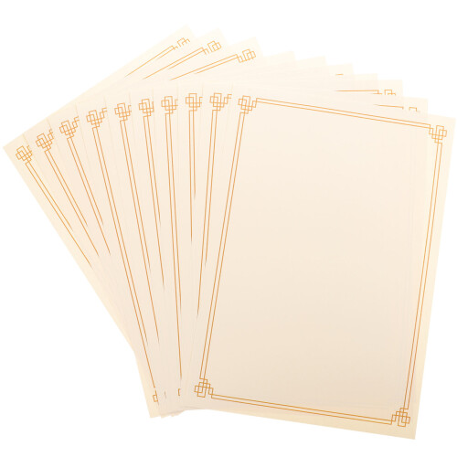 50Pcs Beige Printable Certificate Paper for Office School Use Writable