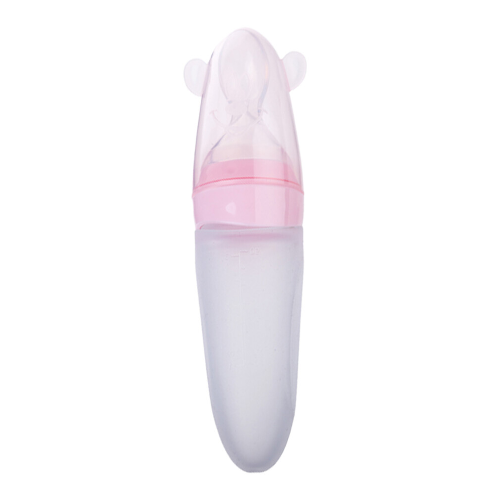 3Pcs Baby Silicone Feeding Bottles Food Squeezer For Rice Paste Pink Happyyami