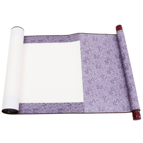 2Pcs Blue Roll Paper Scrolls for Chinese Calligraphy and Art Display