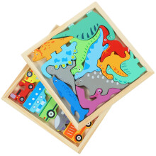 Colorful Cartoon Wooden Puzzle Toy Fun Kids Educational Play