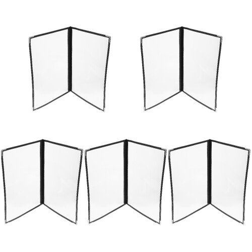 5 Pcs Transparent PVC Binder Cover Durable Looseleaf Menu Folder 1
