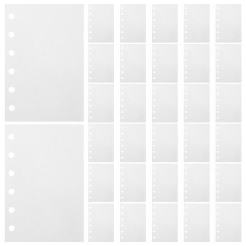 60Pcs White Punched Binder Refill Sheets for Sticker Collection