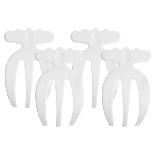 12Pcs White Salad Claws Short Handle Forks for Serving 2