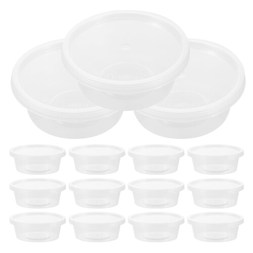 100 Pcs Clear Plastic Sauce Cups With Lids For Condiments 2