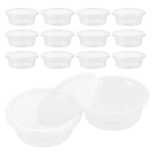 100 Pcs Clear Plastic Sauce Cups With Lids For Condiments 1