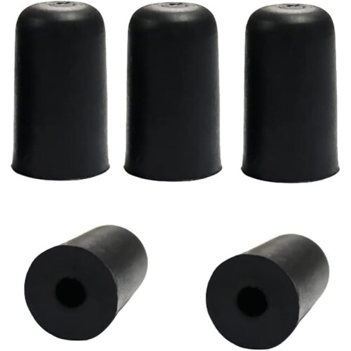 Cello Endpin Cap Set 5 Pack Black Rubber Non Slip Protector for Floor Scratch Protection
