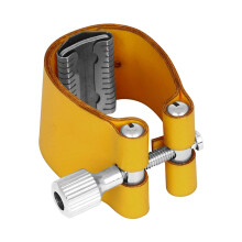 Leather Saxophone Ligature with Single Screw, Adjustable Reed Clamp for Alto and Tenor