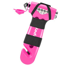 3in1 Car Safety Hammer Emergency Escape Tool with Window Breaker Seatbelt Cutter and Glow Strip for Women Pink