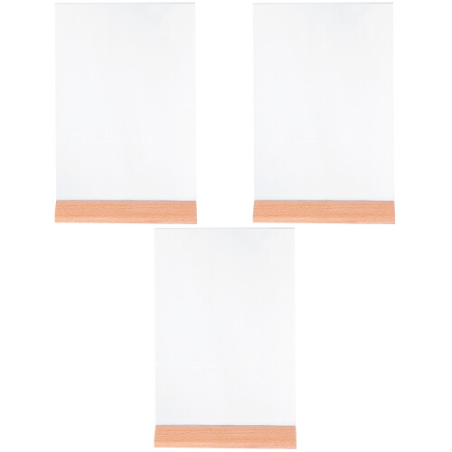 3pcs Sign Menu Shelf A5 Wood Log 2