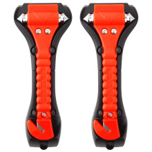 2 Pack Car Safety Hammer Emergency Escape Tool with Window Breaker and Seatbelt Cutter, Red