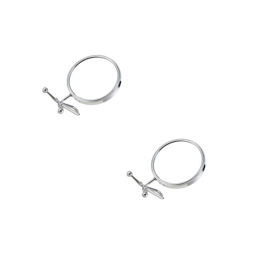 2Pcs Silver Mini Makeup Mirror with Magnifying Glass for Daily Use 2