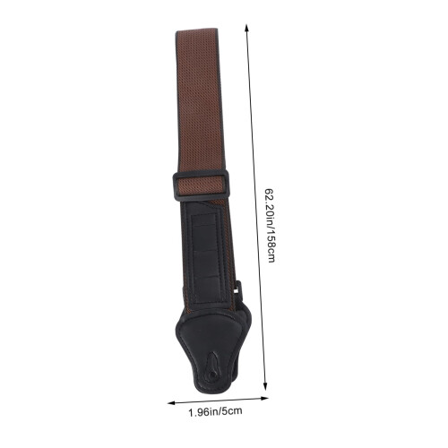 Adjustable Leather Guitar Strap with Pick Holder, Durable PU Material, Secure Support for Bass and Acoustic 1
