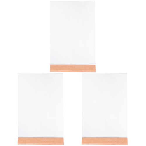 3pcs Sign Menu Shelf A5 Wood Log 1