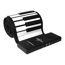 88 Key Roll Up Piano Keyboard with Builtin Speakers, Rechargeable Battery, MIDI Support, Travel Size