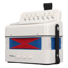 Kids Accordion 7 Keys Beginner Educational Musical Instrument with Clear Concert Sound White