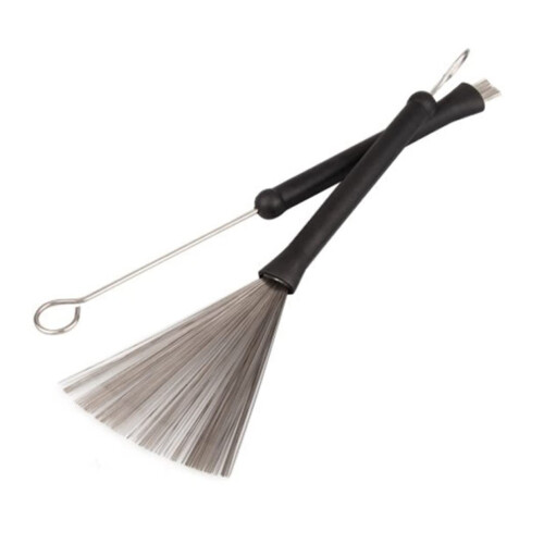 2pcs Retractable Drum Brushes with RustResistant Coated Steel Wires and Comfortable Rubber Handle