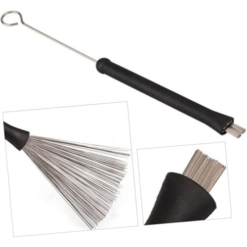 2pcs Retractable Drum Brushes with RustResistant Coated Steel Wires and Comfortable Rubber Handle 2