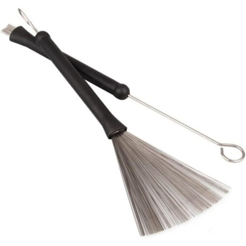 2pcs Retractable Drum Brushes with RustResistant Coated Steel Wires and Comfortable Rubber Handle 1