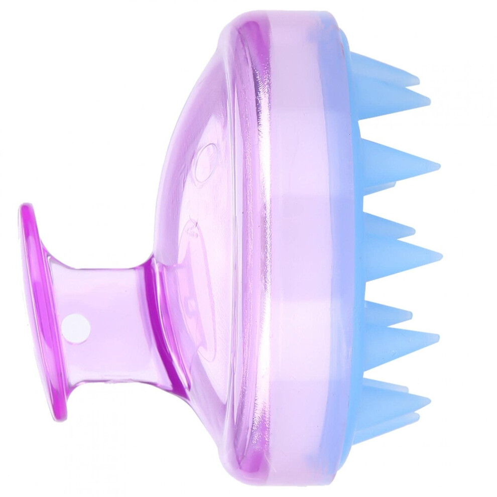 Purple Scalp Massager Brush With Silicone Bristles For Hair Washing And Gentle Scalp Care