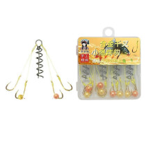 (As show, 2) 7pcs Set Bait Feeder Anti Winding Springs Fishing Tackle Explosion Design Bait Trap Feeder Lure Trap Hooks Lure Fishing