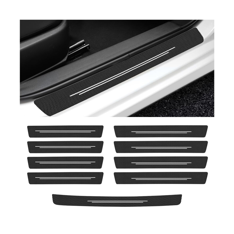 Car Door Sill Protector 9Pcs Carbon Fiber Antiscratch Universal Threshold Guard For Sedan Suv Truck 9070919797620