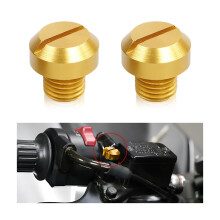 Motorcycle Mirror Hole Plugs M10 Gold Aluminum Screw Caps Waterproof Dust Guard Universal 2 Pcs
