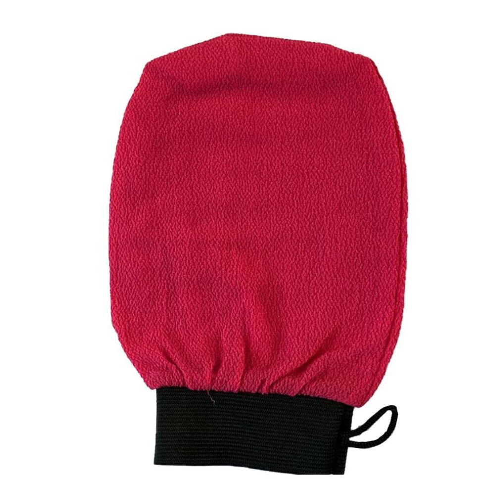 Red Korean Exfoliating Mitt For Deep Skin Scrub, Circulation Boost Massage, Rose Onesize