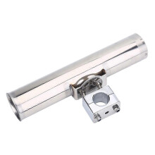 (As show, One size) Stainless Steel Fishing Rod Holder Adjustable Silver Fishing Pole Holder 26cm Length Boat Fishing Rod Holder Boat Fishing