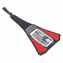 (As show, One size) Waterproof Denim Bike Frame Sweat Guard Black Red with Phone Pouch Cycling Trainer Sweat Cover Cycling Accessories