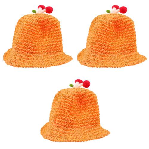 3Pièces Chapeaux Plage Orange Protection Durable 2
