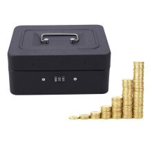 2Pièces Coffre À Monnaie Noir, Sécurisée Avec Serrure À Code