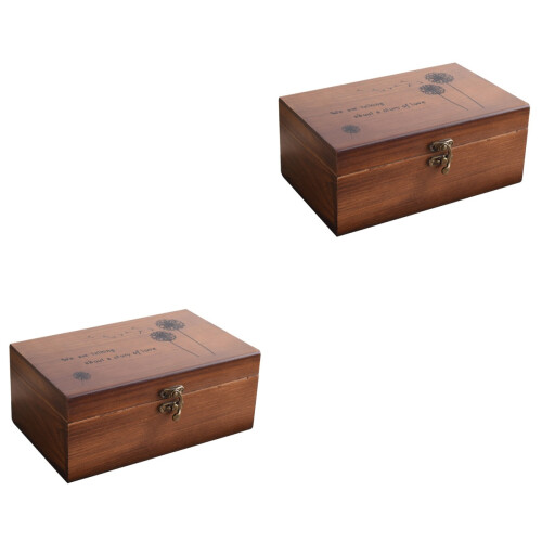 2Pièces Boîtes En Bois Pour Rangement Divers Usage 2